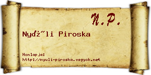 Nyúli Piroska névjegykártya